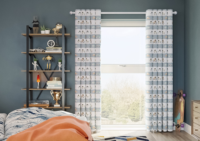 Brum Brum, Blues - Made to Measure Curtains - Image 3